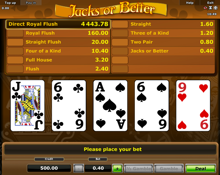 Jacks Or Better Novomatic